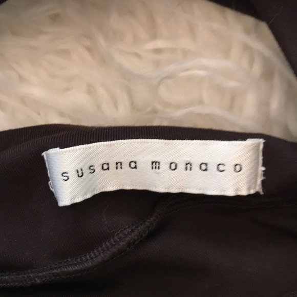 4/$25 SUSANA MONACO BROWN AND CREAM FLORAL DRESS - Picture 4 of 8